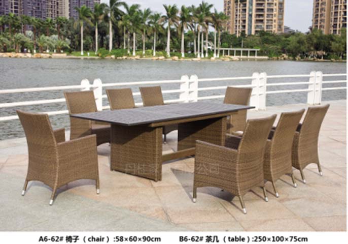 9-Piece 8-Seat Brown All-Weather Wicker Rectangular Outdoor Patio Dining Set