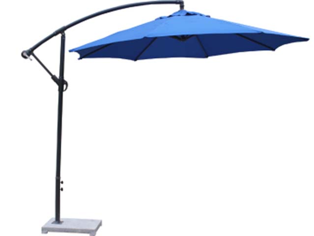 10ft Blue Offset Cantilever Patio Umbrella with Square Weighted Base
