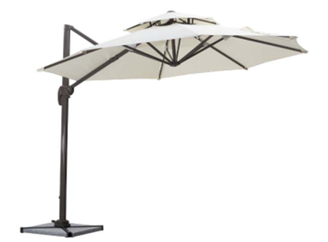 10ft Double-Tier Vented Cantilever Offset Patio Umbrella with Cross Base