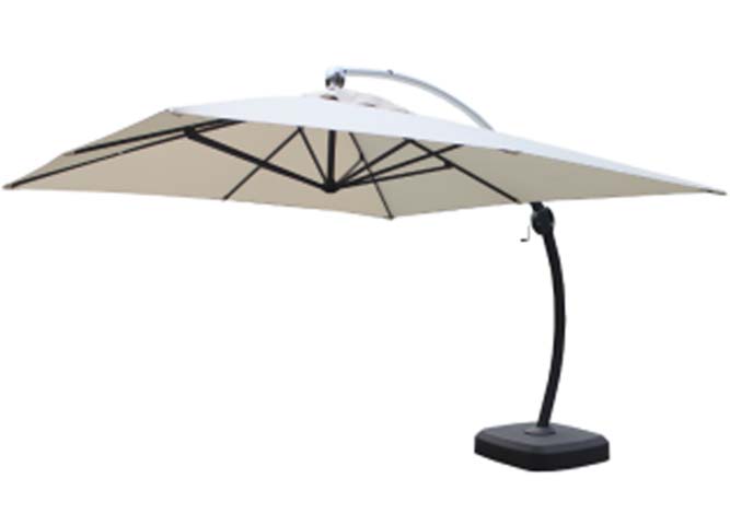 Square Dual-Tone Curved-Arm Outdoor Cantilever Patio Umbrella with Weighted Base