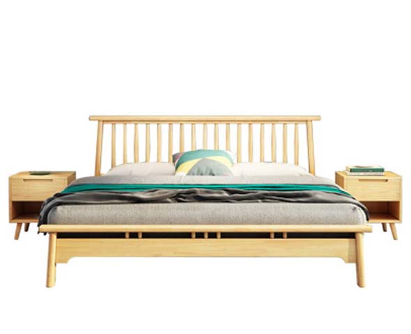 Nordic Style Solid Wood Windsor Spindle Platform Bed