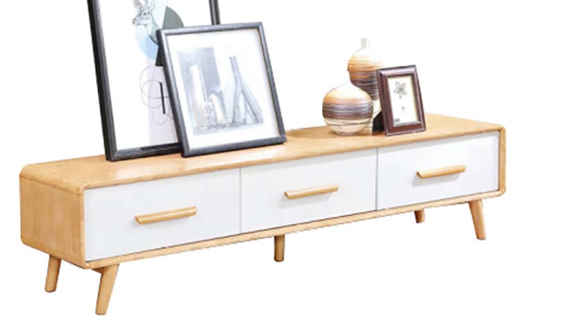 Nordic Two-Tone Rounded Edge 3-Drawer TV Media Console