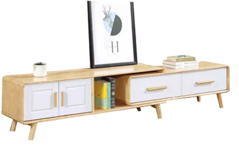 Scandinavian Extendable TV Media Console with Mixed Storage