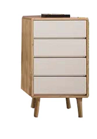 Mid-Century Two-Tone 4-Drawer Narrow Chest