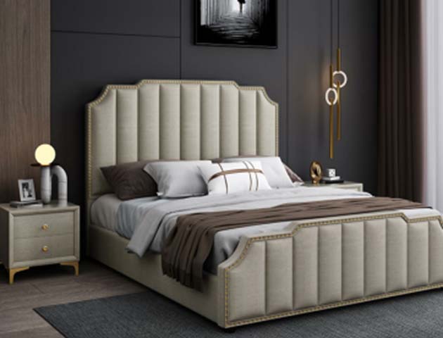 Channel-Tufted Upholstered Platform Bed