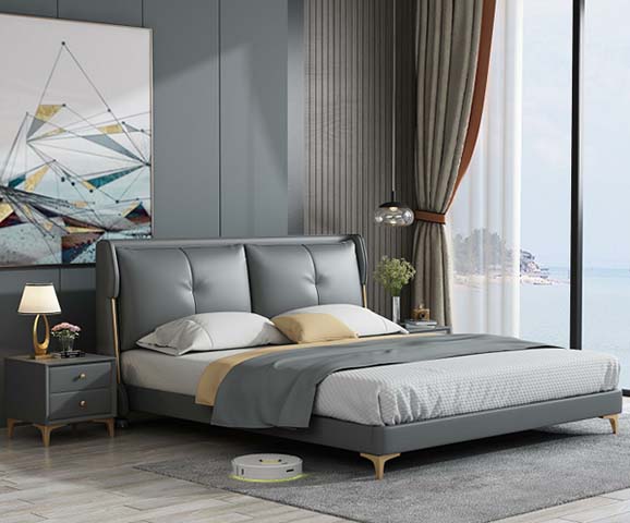 Modern Upholstered King Size Platform Bed
