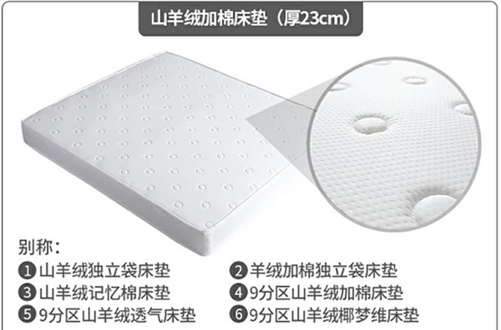 9-Zone Cashmere-Cotton Pocket Spring Hybrid Mattress (23cm Thick)
