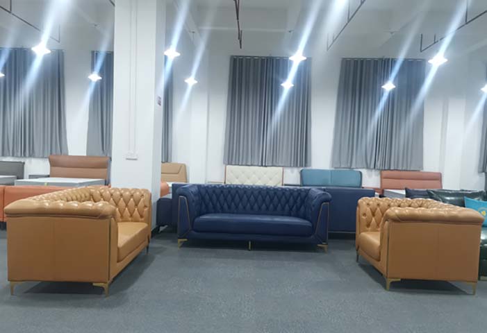 1+3+1 Diamond-Tufted Upholstered Living Room Sofa Set with Gold Metal Legs