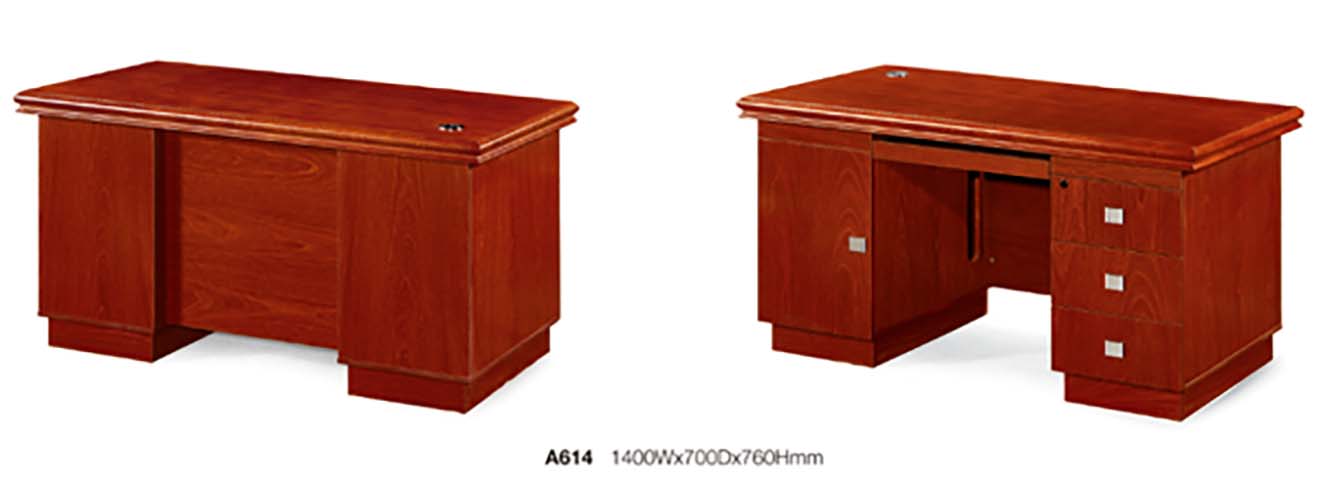 Traditional Wooden Executive Office Desk with Storage Pedestals