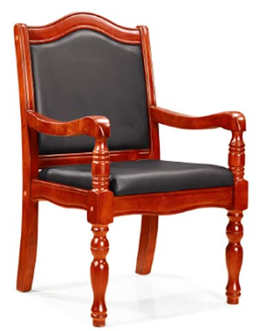 Traditional Fixed-Leg Solid Wood Executive Conference Armchair