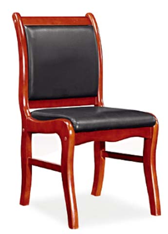Solid Wood Frame Leather Upholstered Conference Guest Chair