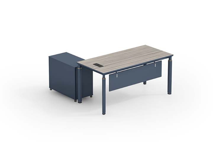 Rectangular Executive Office Desk with Mobile Side Pedestal