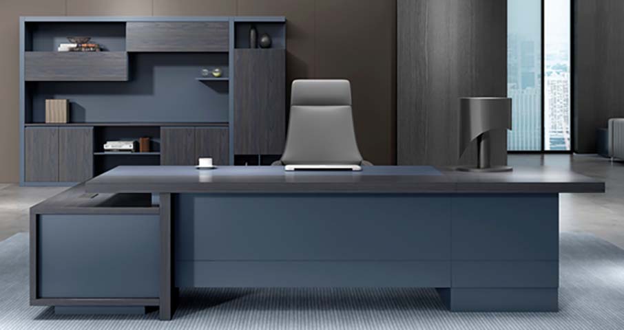 Modern L-Shaped Executive Office Desk with Left Return Pedestal