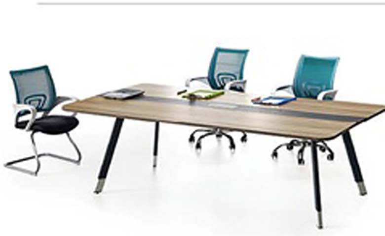 6-Person Rectangular Conference Meeting Table with Central Cable Management