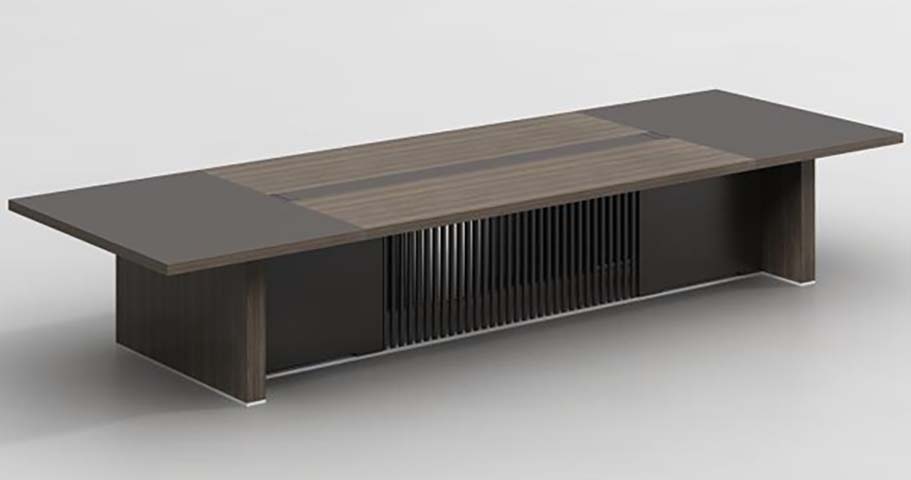 Rectangular Executive Conference Table with Central Cable Management Channel