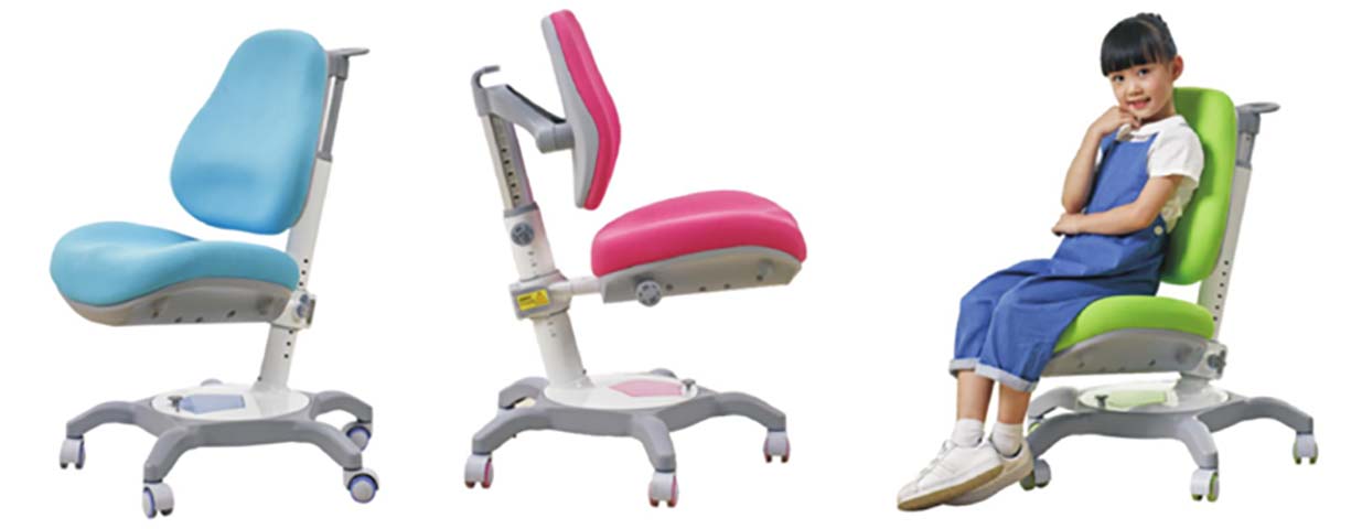 Height-Adjustable Armless Ergonomic Children's Study Chair with Caster Base