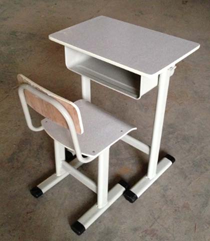 Fixed Connected Single-Student Classroom Desk and Chair Set
