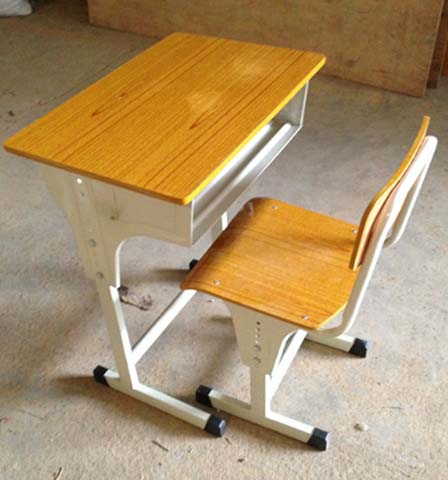 Height-Adjustable Connected Cantilever Student Desk and Chair Set