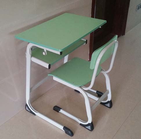 Fixed Integrated Cantilever Single-Seat Student Desk and Chair Set