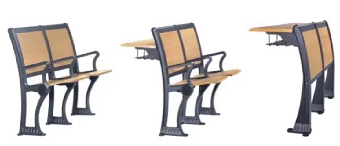 Fixed Auditorium Lecture Row Seating with Rear Foldable Writing Tablet