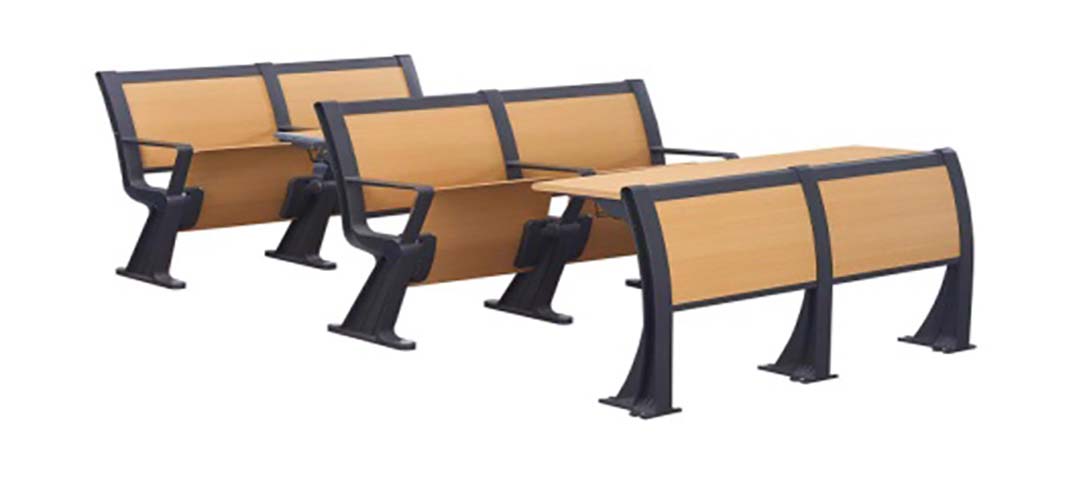 Fixed Tiered Lecture Hall Two-Seat Desk-Chair Set