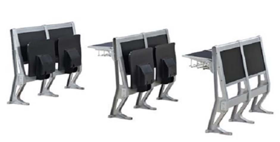 2-Seat Folding Lecture Hall Auditorium Chair with Writing Tablet