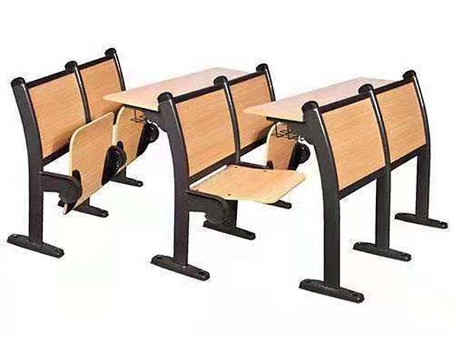 Fixed Tiered Lecture Hall Row Seating with Attached Writing Desk