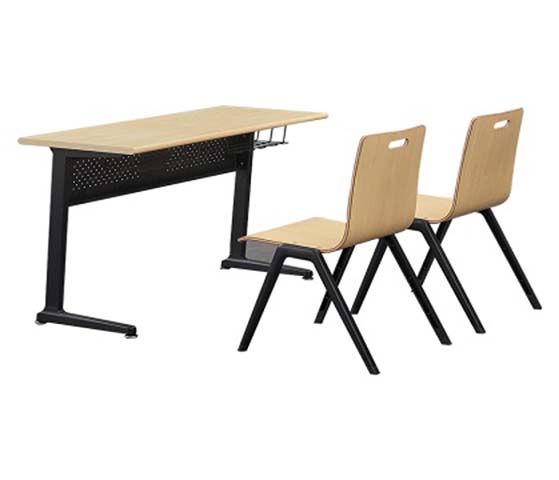 Two-Person Flip-Top Training Desk Set with Two Matching Stackable Chairs