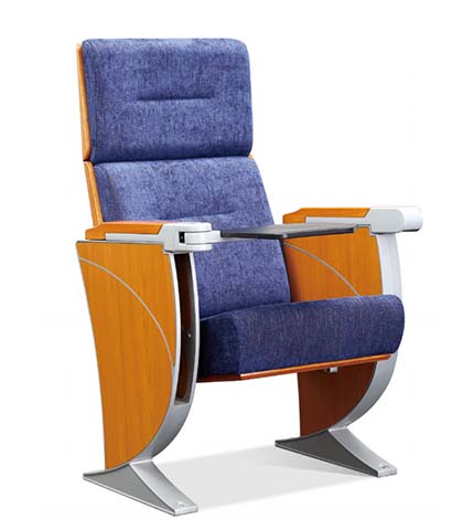 Fabric Upholstered Auditorium Chair with Folding Writing Tablet