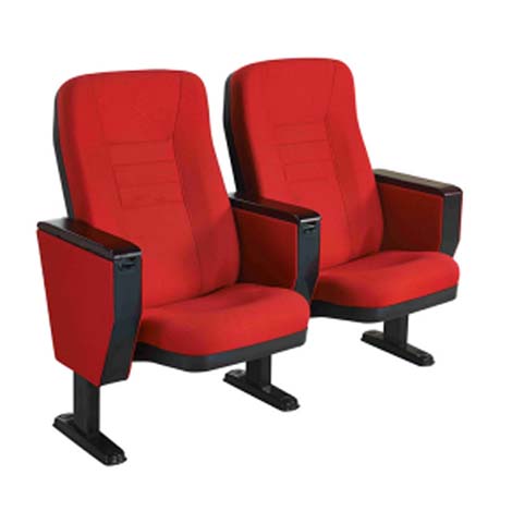 2-Seat Red Fabric Fixed Auditorium Theater Seating