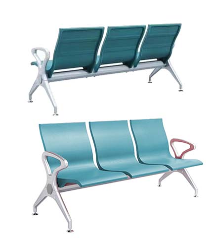 Three-Seat Self-Skin PU Public Beam Waiting Chair