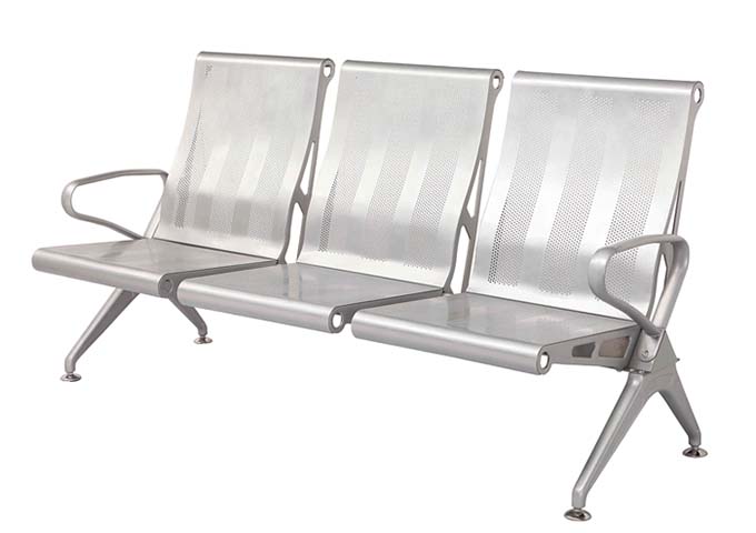 3-Seat Perforated Metal Tandem Beam Public Waiting Chair