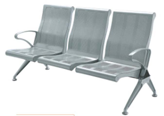 3-Seat Perforated Metal Public Gang Waiting Chair
