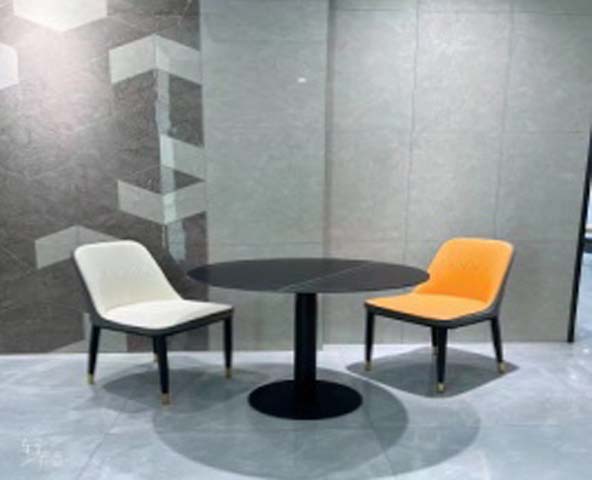 Modern Matte Black Round Pedestal Dining Table for 2