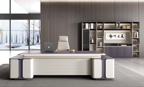 Two-Tone Dual Side Return Executive CEO Office Desk