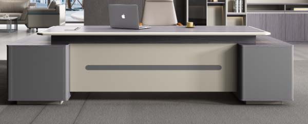 Two-Tone Dual-Pedestal Executive Office Desk