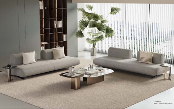Organic Freeform Clear Glass Top Coffee Table with Brushed Bronze Pedestal Bases