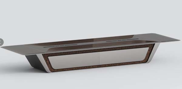 Contemporary Angled-End Low-Profile TV Media Console