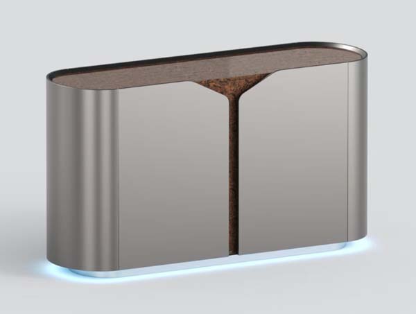 Modern Racetrack LED-Lit Reception Desk with Handleless Storage