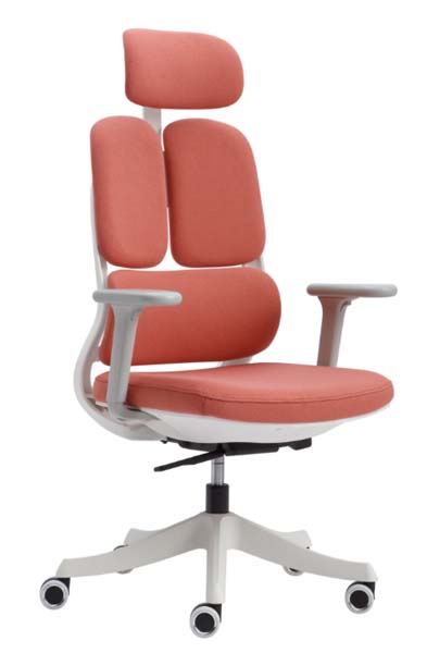 Coral Pink Segmented Back Ergonomic Office Chair
