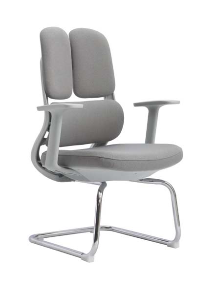 Light Grey Fabric Cantilever Conference Office Chair with Split Twin Backrest