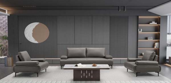 Contemporary Rectangular Light-Top Dark Slotted-Base Coffee Table