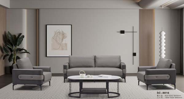 Modern Two-Tone Gray Upholstered 3-Piece Living Room Seating Set