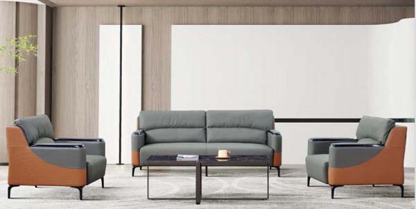 4-Piece Contemporary Two-Tone Office Seating Set with Coffee Table