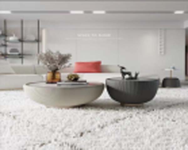 2-Piece Minimalist Matte Rounded Bowl Nesting Coffee Table Set