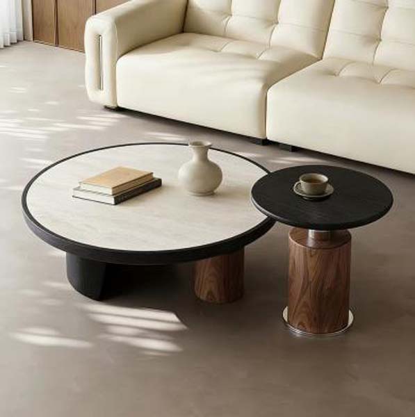 Nesting Round Coffee Table Set, 2-Piece