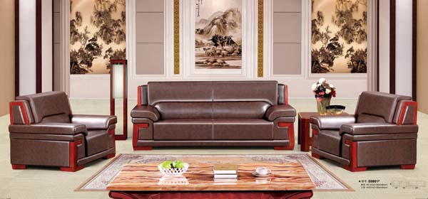 Formal 1+1+3 Office Reception Lounge Sofa Set with Matching Coffee and Side Tables