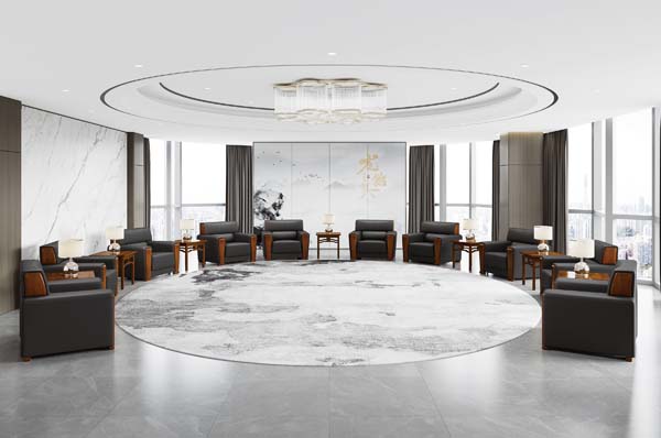 Circular Formal Executive VIP Reception Lounge Seating Set with Side Tables