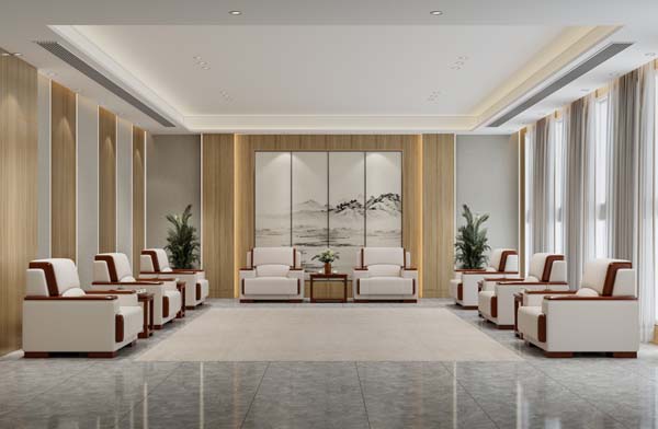Symmetrical U-Shape Official VIP Reception Lounge Seating Set with Matching Side Tables