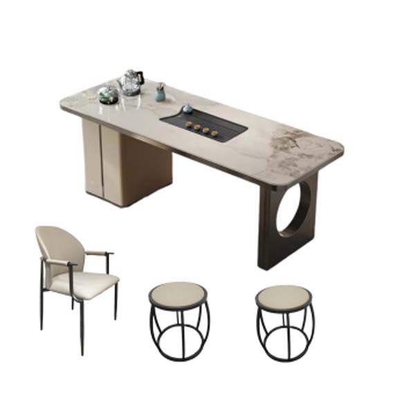 Modern Light Luxury Sintered Stone Tea Table Set with Integrated Tea Tray